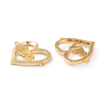 Brass Micro Pave Clear Cubic Zirconia Links ZIRC-Z007-18G-1