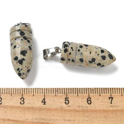 Natural Dalmatian Jasper Pointed Pendants G-B127-18P-07-1