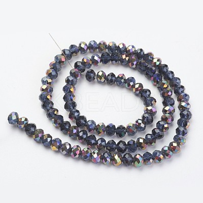 Electroplate Transparent Glass Beads Strands EGLA-A034-T4mm-R07-1
