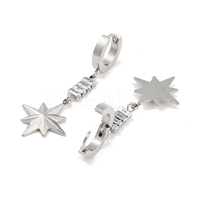 Star 304 Stainless Steel Dangle Earrings EJEW-L283-077P-1