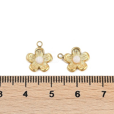 Natural White Jade Flower Charms STAS-I325-143G-03-1