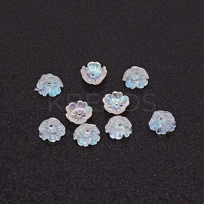 Resin 5-petals Flower Nail Art Charms LS-MRMJ-WH0079-16-1