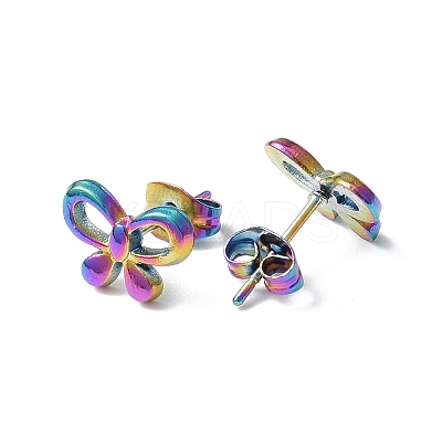 Ion Plating(IP) 304 Stainless Steel Stud Earring for Women EJEW-I285-25MC-1