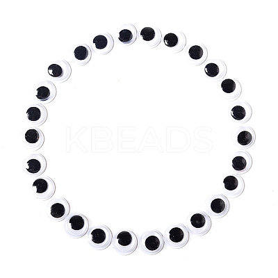 Black & White Plastic Wiggle Googly Eyes Cabochons DOLL-PW0001-077C-1
