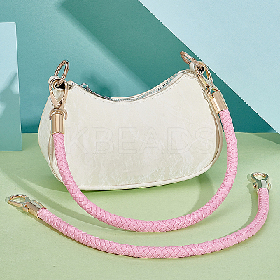 Imitation Leather Braided Round Cord Bag Handles with Zinc Alloy Clasps FIND-WH0126-941C-02-1
