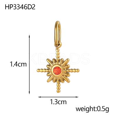 304 Stainless Steel Cubic Zirconia Pendants STAS-OY007-74G-1
