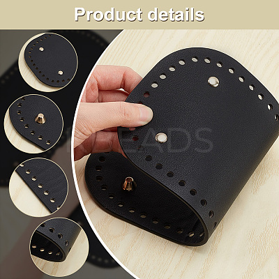 3Pcs 3 Style Oval PU Leather Knitting Crochet Bags Nail Bottom Shaper Pad DIY-PH0009-84-1