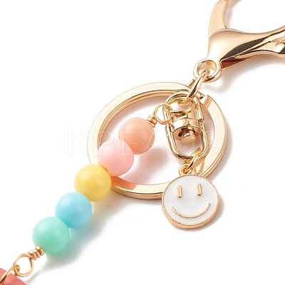 Handmade Polymer Clay & Alloy Enamel Pendants Keychain KEYC-JKC00337-1