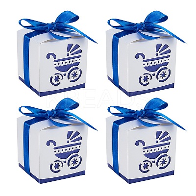 Hollow Stroller BB Car Carriage Candy Box wedding party gifts with Ribbons CON-BC0004-97E-1