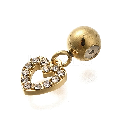 304 Stainless Steel Rhinestone Charms STAS-M109-05G-02-1