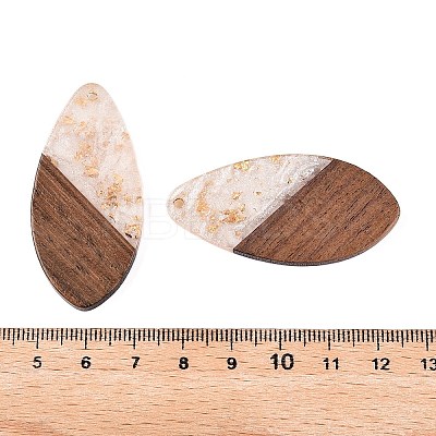 Transparent Resin and Walnut Wood Pendants RESI-T057-05N-1