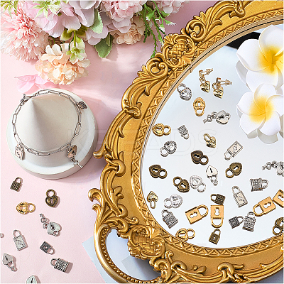90Pcs 15 Styles Tibetan Style Alloy Pendants TIBEP-SC0003-38-1