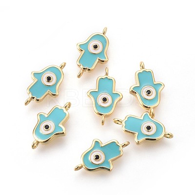 Brass Enamel Links KK-F783-12G-1