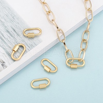 Brass Screw Carabiner Lock Charms ZIRC-G160-11G-1