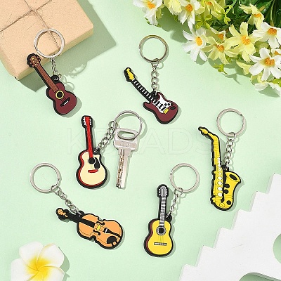 6Pcs 6 Styles Silicone Keychains KEYC-YW0001-30-1
