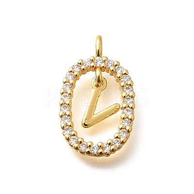 Brass Micro Pave Cubic Zirconia Pendants ZIRC-P123-01G-V01-1