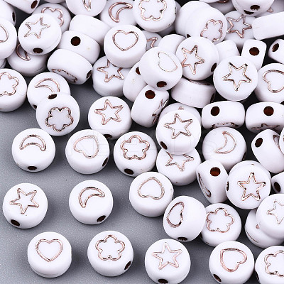 Opaque White Acrylic Beads MACR-T038-10-01RG-1