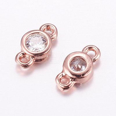Brass Micro Pave Cubic Zirconia Links KK-F714-09-1