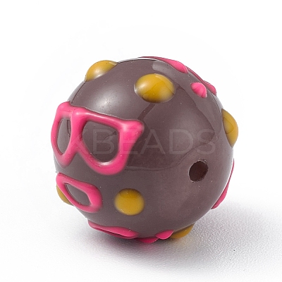 Opaque Painted Glass Beads GLAA-B001-01G-1
