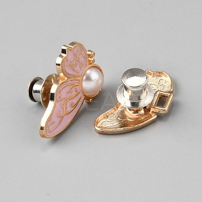 Butterfly Shape Alloy Enamel Adjustable Jean Button Pins FIND-WH0609-77KCG-03-1