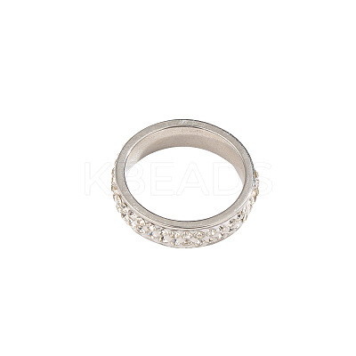 304 Stainless Steel with Crystal Rhinestone Finger Rings FS-WG1CD73-04-1