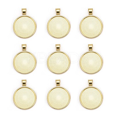 Tibetan Style Alloy Pendant Cabochon Settings TIBE-R295-055G-LF-1