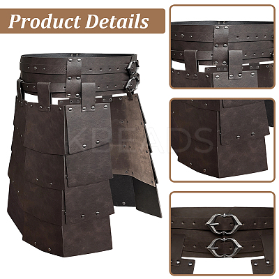 Medieval PU Imitation Leather Thigh Waist Armor AJEW-WH20054-091B-1