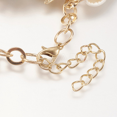 Trendy Shell Charm Bracelets BJEW-F166-01-1