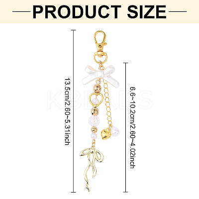 CCB Plastic & Acrylic Imitation Pearl & Alloy Pendant Decorations HJEW-YW00090-04-1