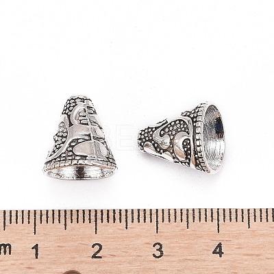 Tibetan Style Cone Alloy Bead Caps PALLOY-I112-09AS-1