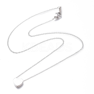 304 Stainless Steel Heart Pendant Necklaces NJEW-I240-25-1