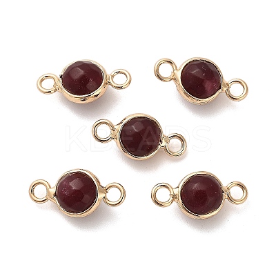 Natural Dyed Natural White Jade Faceted Round Links Connector Charms G-G175-01G-02-1