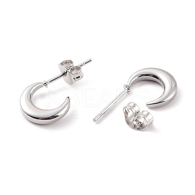 Non-Tarnish 304 Stainless Steel Crescent Moon Stud Earrings for Women EJEW-F280-05A-P-1