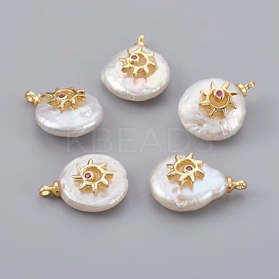 Natural Cultured Freshwater Pearl Pendants PEAR-F008-16G-1