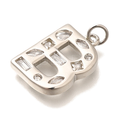 Brass Micro Pave Clear Cubic Zirconia Pendants KK-G521-01P-B-1