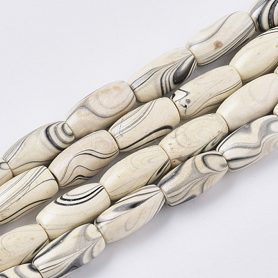 Dyed Natural Wooden Beads Strands WOOD-T025-008-LF-1