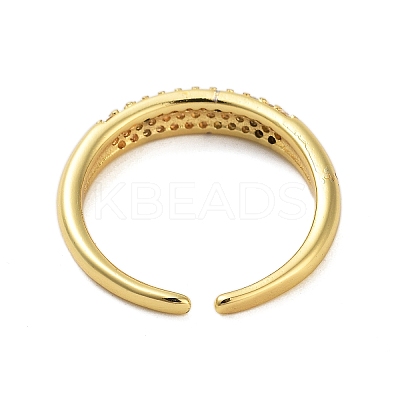 Brass Pave Cubic Zirconia Cuff Rings RJEW-U012-03G-04-1