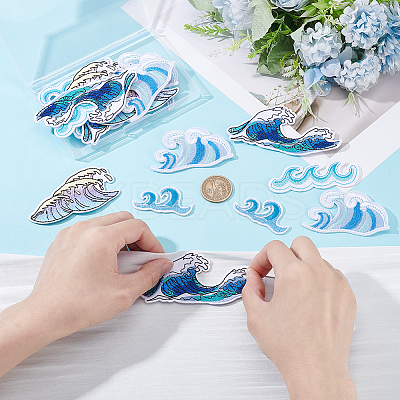20Pcs 5 Styles Computerized Embroidery Cloth Iron on/Sew on Patches PATC-HY0001-86-1