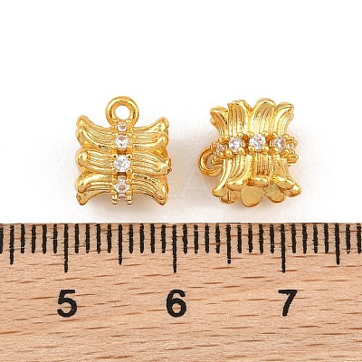 Brass Micro Pave Clear Cubic Zirconia Tube Bails CU-CBA6A75-23G-1