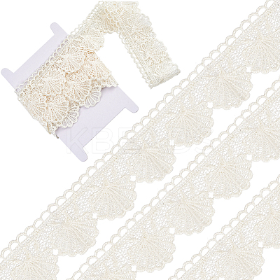 4.7~5 Yards Cotton Shell Shaped Flower Lace Ribbon OCOR-GF0003-95C-1