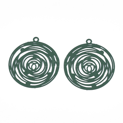 430 Stainless Steel Filigree Pendants X-STAS-T042-11B-1