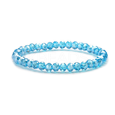 Fashionable Faceted Rondelle Glass Beads Stretch Bracelets for Women Girls Gift TQ6391-6-1