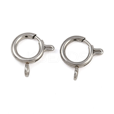 304 Stainless Steel Spring Ring Clasps LS-STAS-B095-05F-P-1
