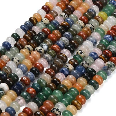 Natural Mixed Gemstone Beads Strands X-G-B189-A01-5x8mm-1
