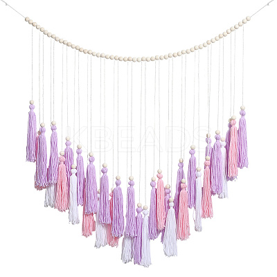 Cotton Tassel Hanging Wall Art Decorations HJEW-WH20020-002B-1