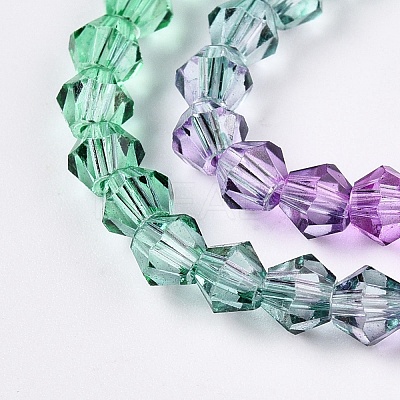 Gradient Color Baking Paint Glass Bead Strands DGLA-A039-T6mm-A010-1