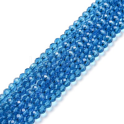 Faceted Rondelle Transparent Glass Beads Strands LS-EGLA-J134-4x3mm-B11-1