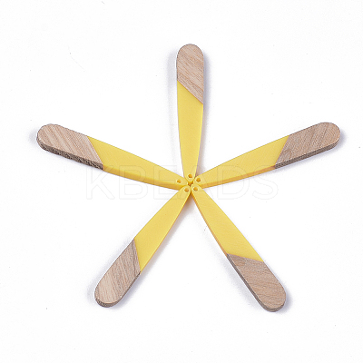 Resin & Walnut Wood Pendants X-RESI-S358-40E-1
