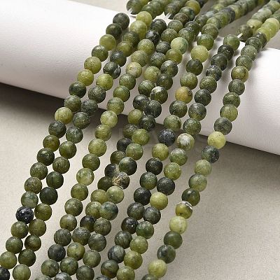Round Frosted Natural TaiWan Jade Bead Strands LS-G-M248-4mm-02-1