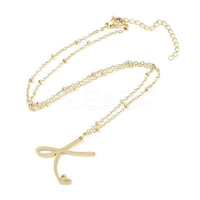 304 Stainless Steel Pendant Necklaces NJEW-H029-02G-K-1